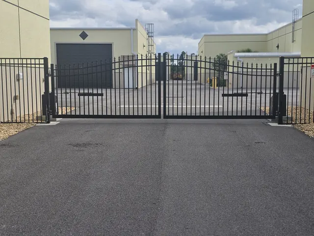 Gated entrance to the garage condo property
